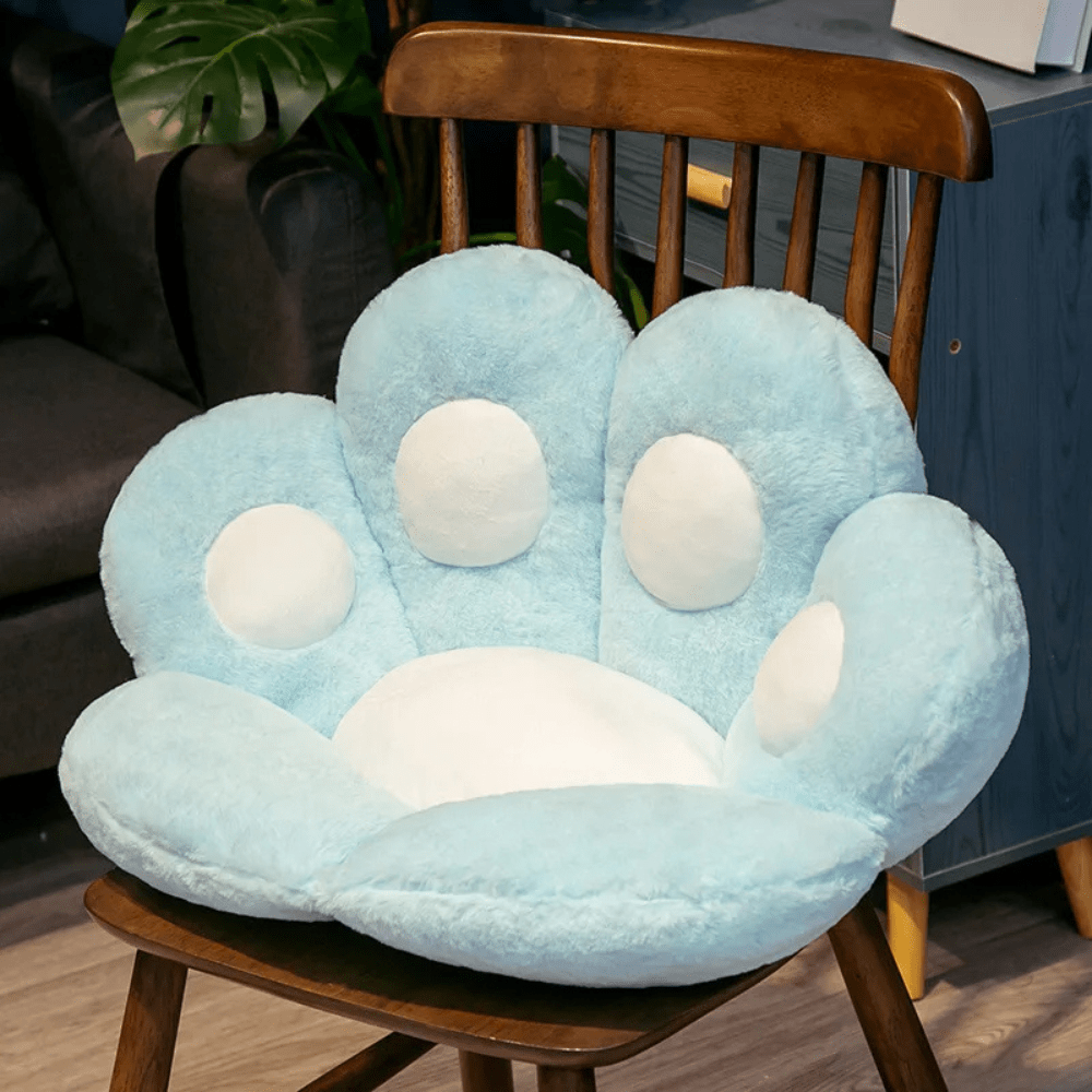 PDL® - Coussin de lecture pour siège en forme de patte de chat Bleu