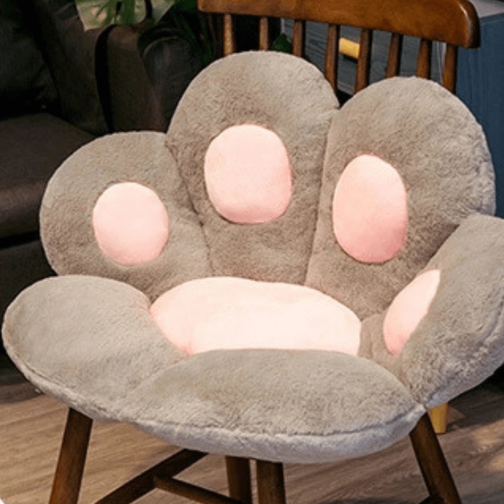 PDL® - Coussin de lecture pour siège en forme de patte de chat Gris