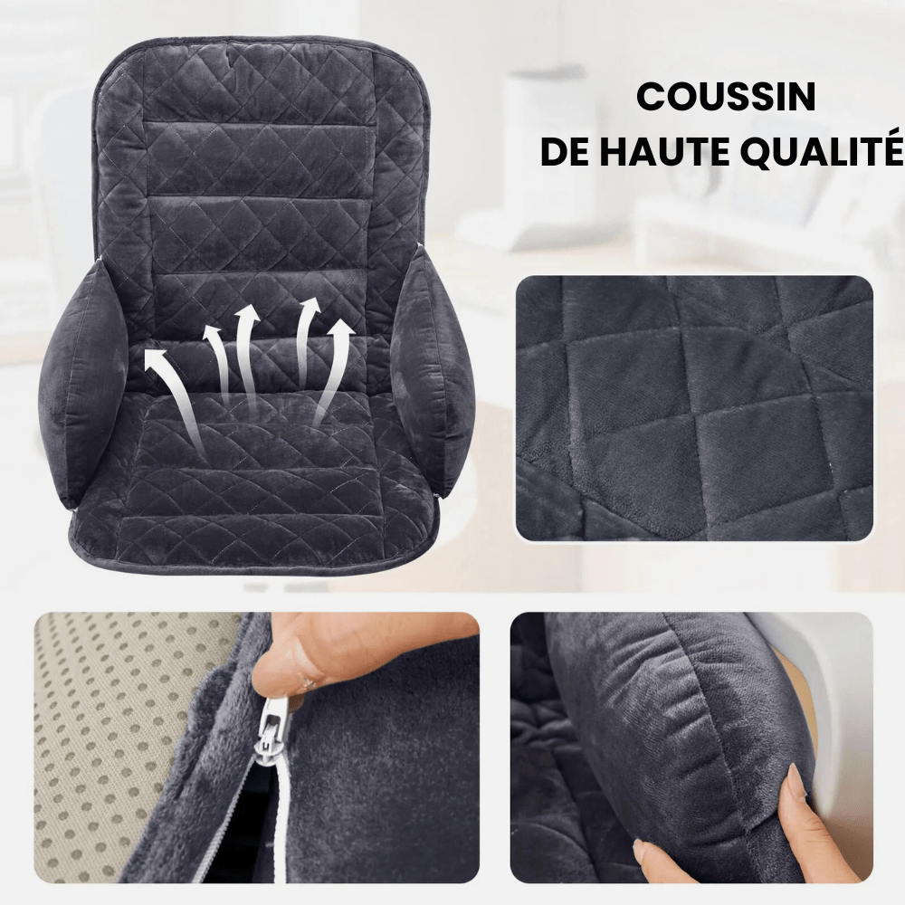 PDL® - Coussin de lecture pour siège en velours confort lombaire