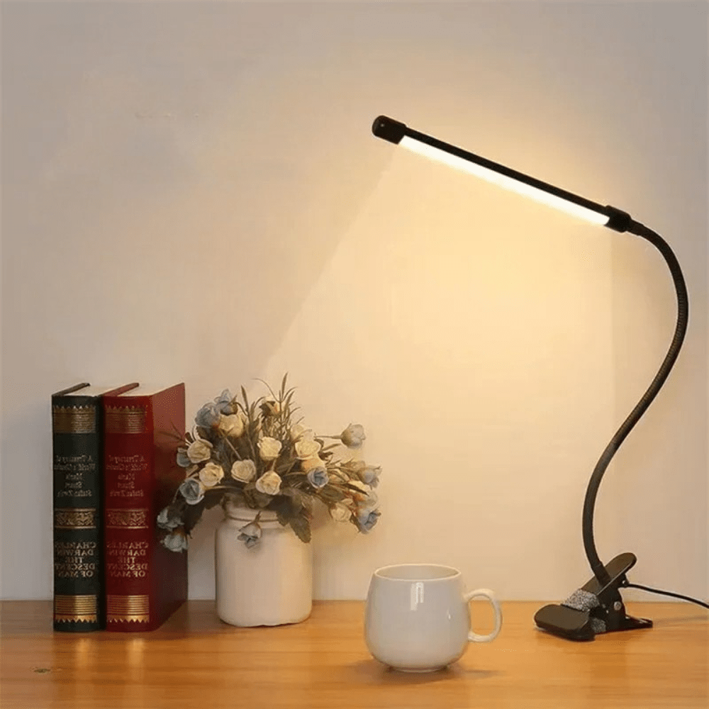 PDL® - Lampe de lecture à pince LED pour chambre et bureau Noir