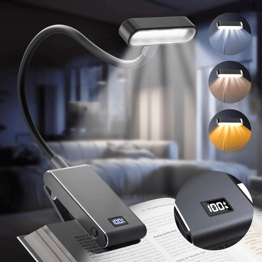 PDL® - Lampe de lecture aluminium USB anti-lumière bleue Noir