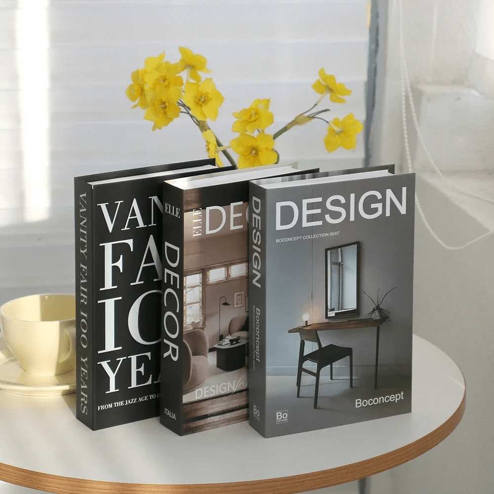 PDL® - Lot de 3 faux livres décoratifs luxe pour salon 6